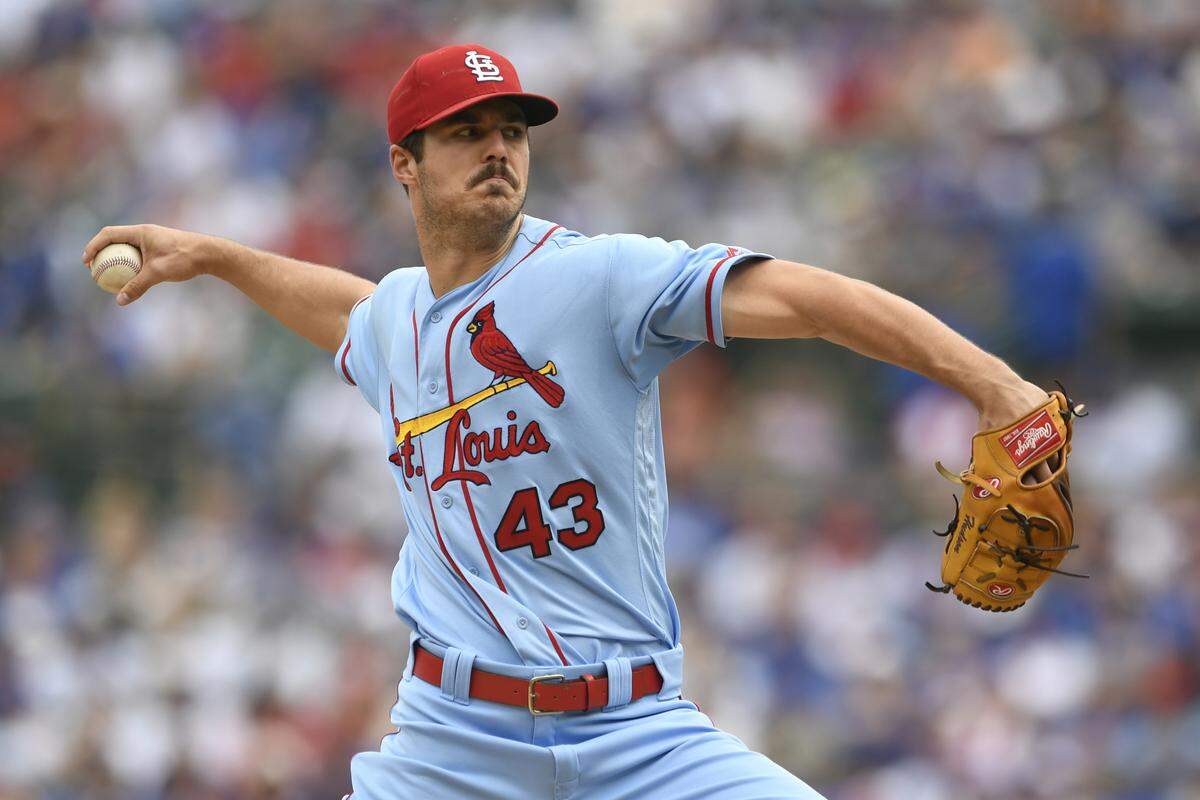 St. Louis Cardinals starter Dakota Hudson delivers a pitch during the first inning of baseball game against the Chicago Cubs on Sept. 21. (AP Photo/Paul Beaty)