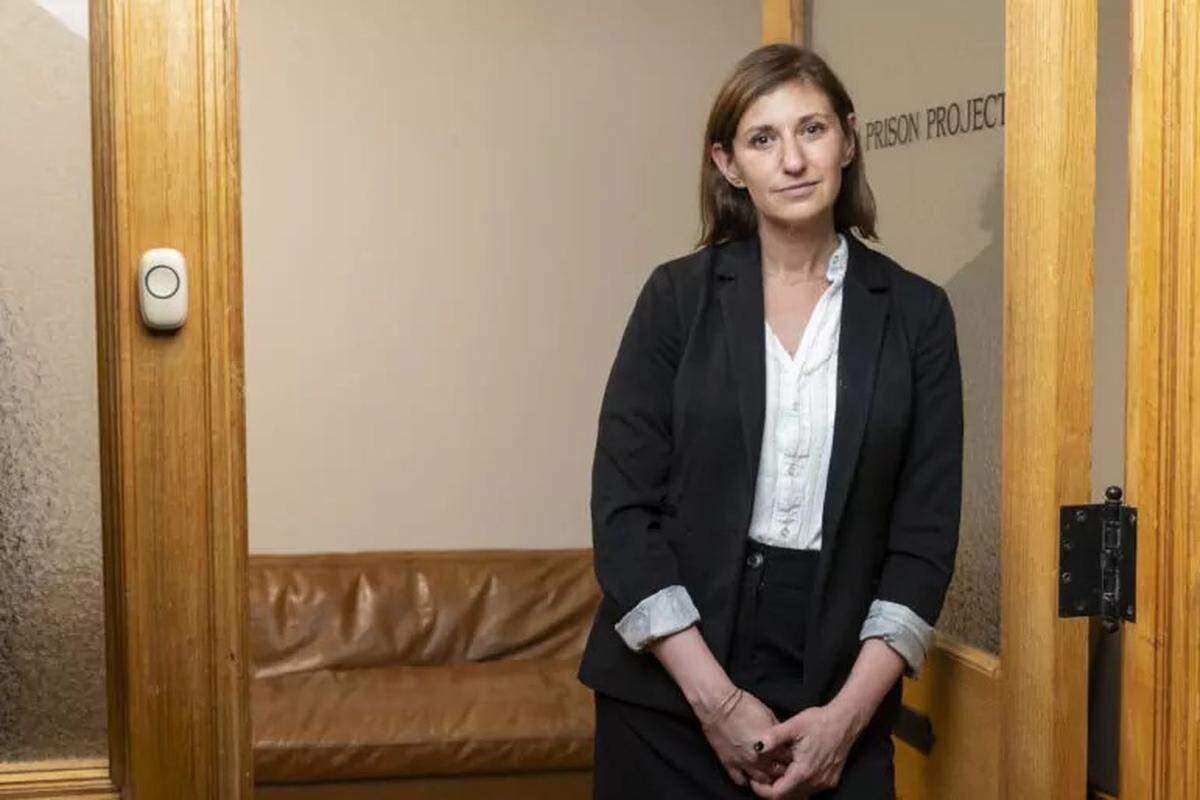 Jennifer Soble, founder and executive director of the Illinois Prison Project, poses for a portrait at her downtown Chicago office.