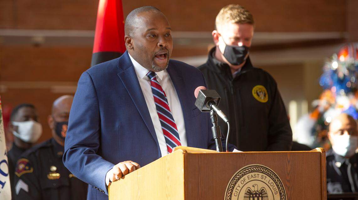 East St. Louis mayor Robert Eastern III talks about a personal tragedy that he hopes doesn’t happen to anyone. Mayor Eastern was one of several speakers at a press conference discussing the partnership between Illinois State Police and East St. Louis to combat gun violence in the city.