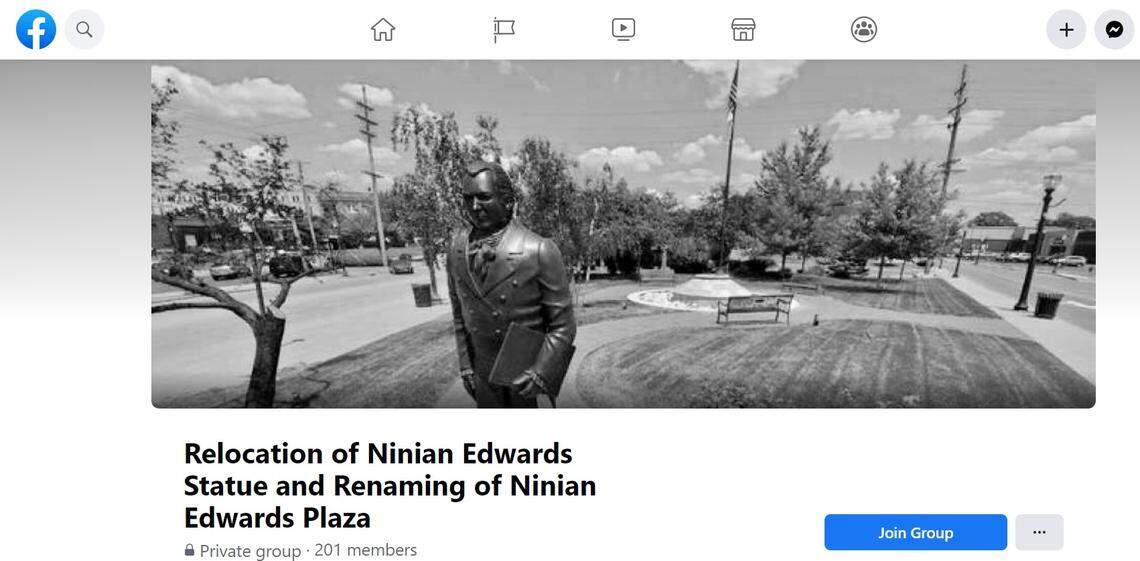 People who want to join the private Facebook group that’s trying to get the Ninian Edwards statue moved must have connections to the area and agree to be civil.