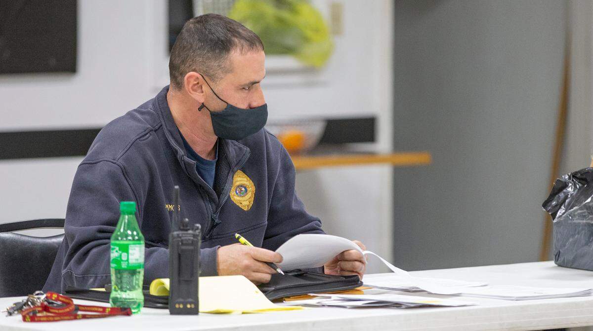 Jerame Simmons speaks to board members in January at his first meeting since being appointed fire chief of Prairie Du Pont Fire Protection District, based in East Carondelet. A pardon from Gov. J.B. Pritzker cleared the way for Simmons to become the full-time, paid fire chief for the Prairie Du Pont Fire Department.