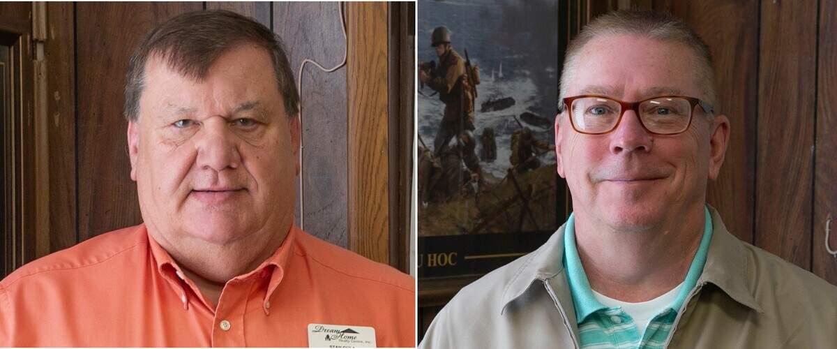 Stan Gula, left, is the real-estate agent handling listings of residential lots at Grafton Hills in Grafton. Rod Jackson is the city’s director of hospitality who lives in the subdivision.