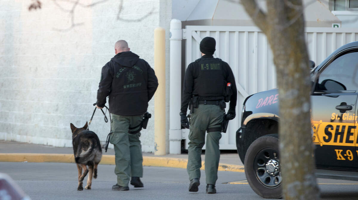 St. Clair County Sheriff’s deputies and K-9 unit responded to St. Clair Square Mall in Fairview Heights after a person was shot.
