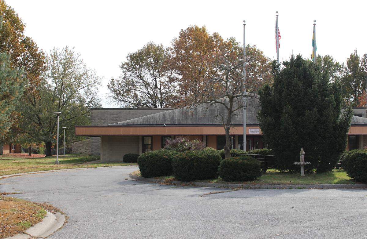The centerpiece of the Specialized Living Center in Swansea is an administration building with offices, a main kitchen, physical therapy room and space for other services.