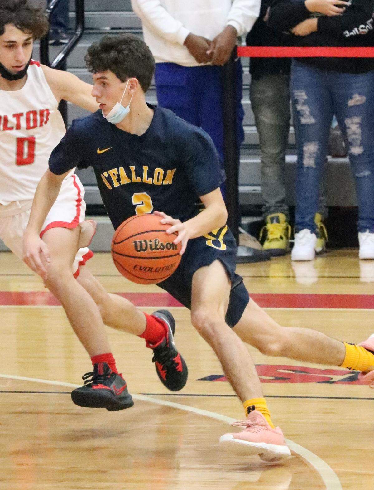 O’Fallon High School’s Tyler Lunning drives toward the basket in a Southwestern Conference game against Alton. Lunning is the winner of the inaugural Belleville News-Democrat Player of the Week high school basketball poll, as selected by readers of bnd.com.
