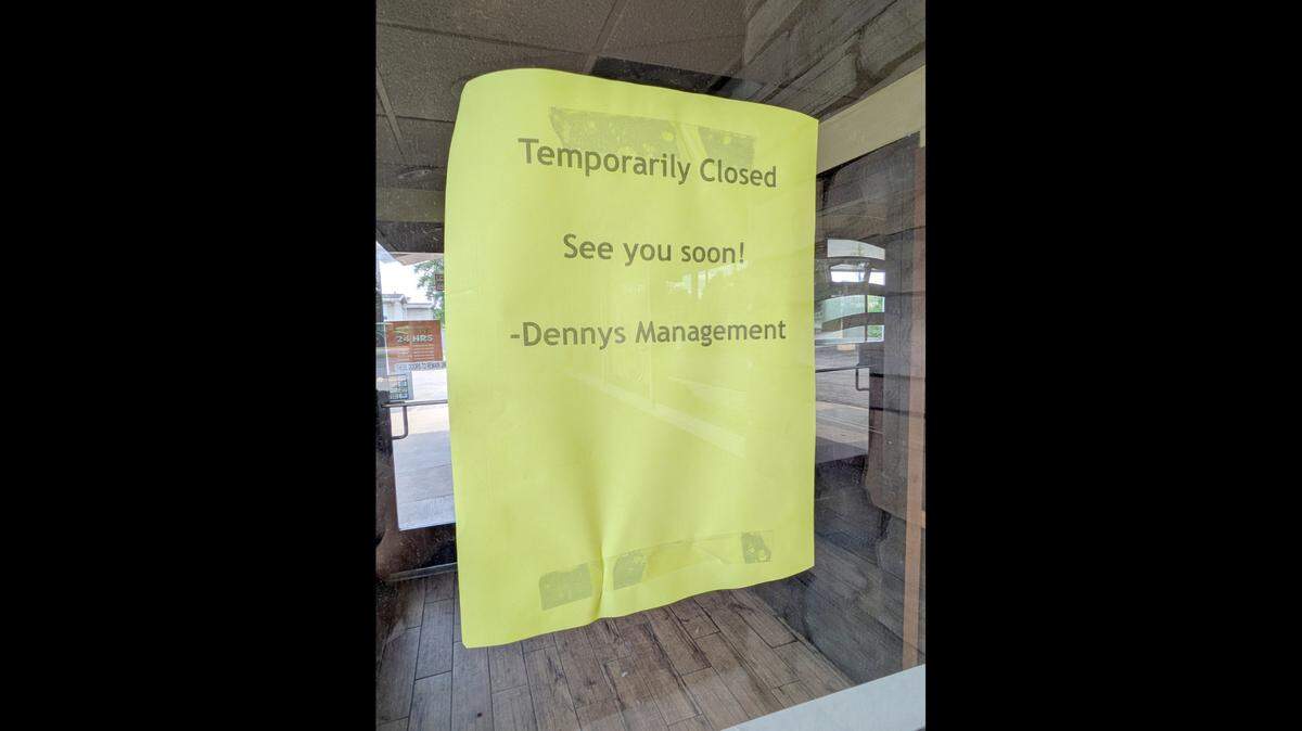 Notices were posted at the Denny’s restaurant in Belleville when it closed in May.