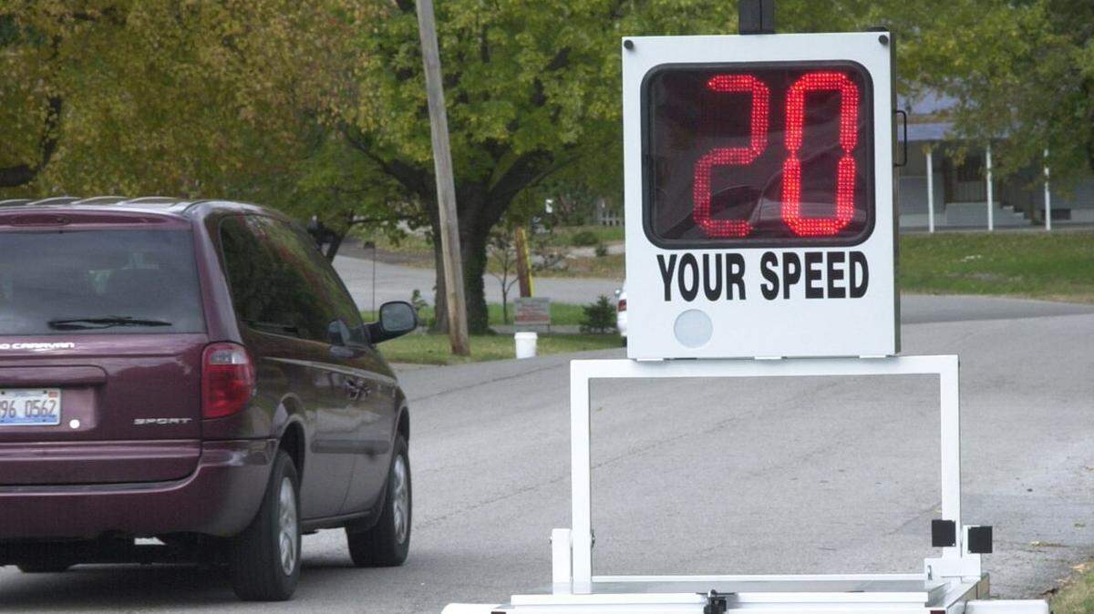 This portable radar speed monitor was in place in the 300 block of Lucinda Avenue in Belleville, which is in the Kansas Avenue Neighborhood Watch area.