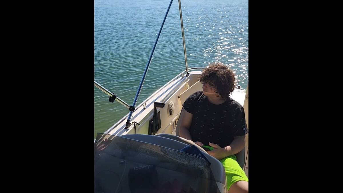 Kadin Shepperson is shown on a boat on Bull Shoals Lake last year.