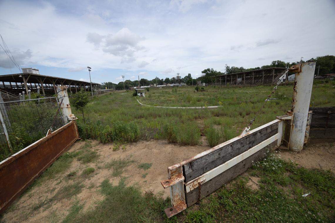 The old Belle-Clair Speedway racetrack, pictured here on Nov. 25, 2024, will soon be torn down. St. Clair County plans to build a brand new track to replace it.