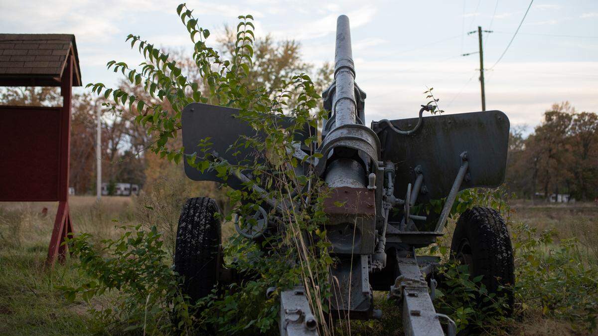 Weeds engulf an antique cannon at George E. Hilgard American Legion Post 58 in Freeburg, also known as the Freedom Farm. The property has badly deteriorated in recent years.