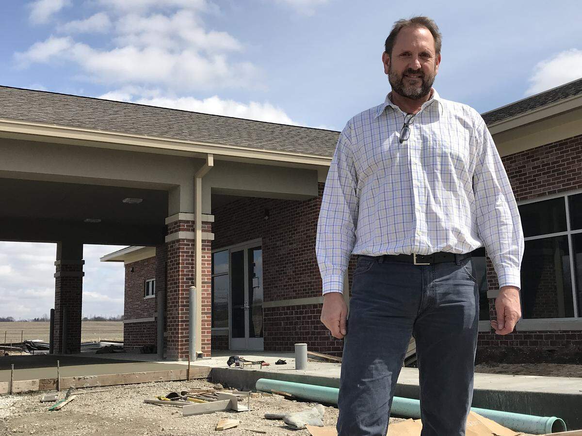 Contractor Tom Grunloh of Effingham-based Grunloh Construction stands outside the new replacement outpatient clinic for veterans near I-64 east of Green Mount Crossing Shopping Center at 1190 Fortune Blvd. in Shiloh. Slated to be open Monday, June 18, the facility has been dubbed the St. Clair County VA Clinic and is replacing the Belleville Community Based Outpatient Clinic in west Belleville.