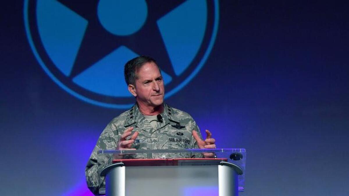 Chief of Staff of the Air Force Gen. David L. Goldfein speaks about innovation during the Air Force Association Air Warfare Symposium in Orlando, Florida, Feb. 23.