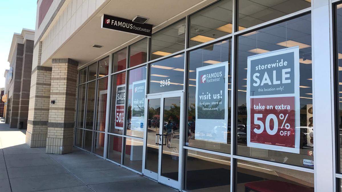 An exterior view of Famous Footwear in Fairview Heights.