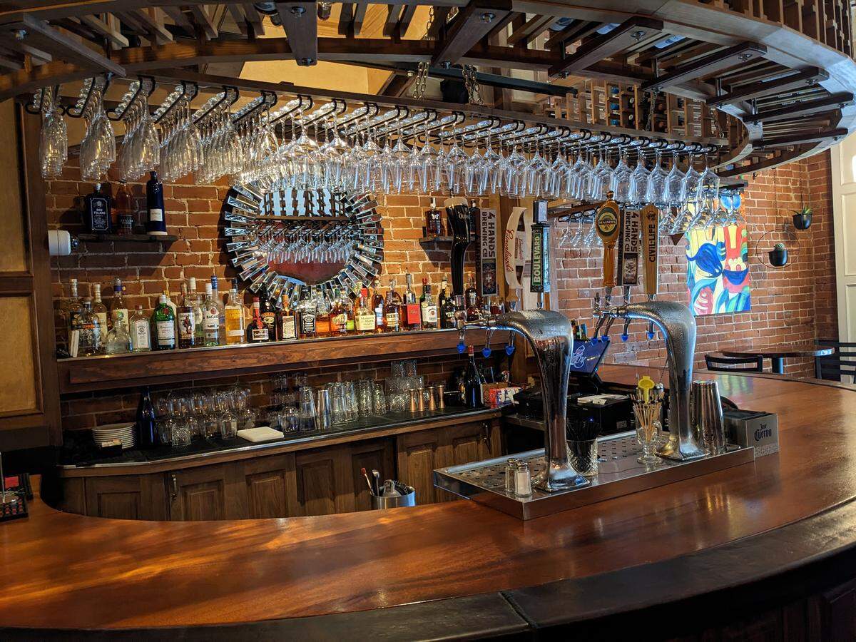 View of the main bar at Grüv Bistro & Wine Bar in downtown Belleville