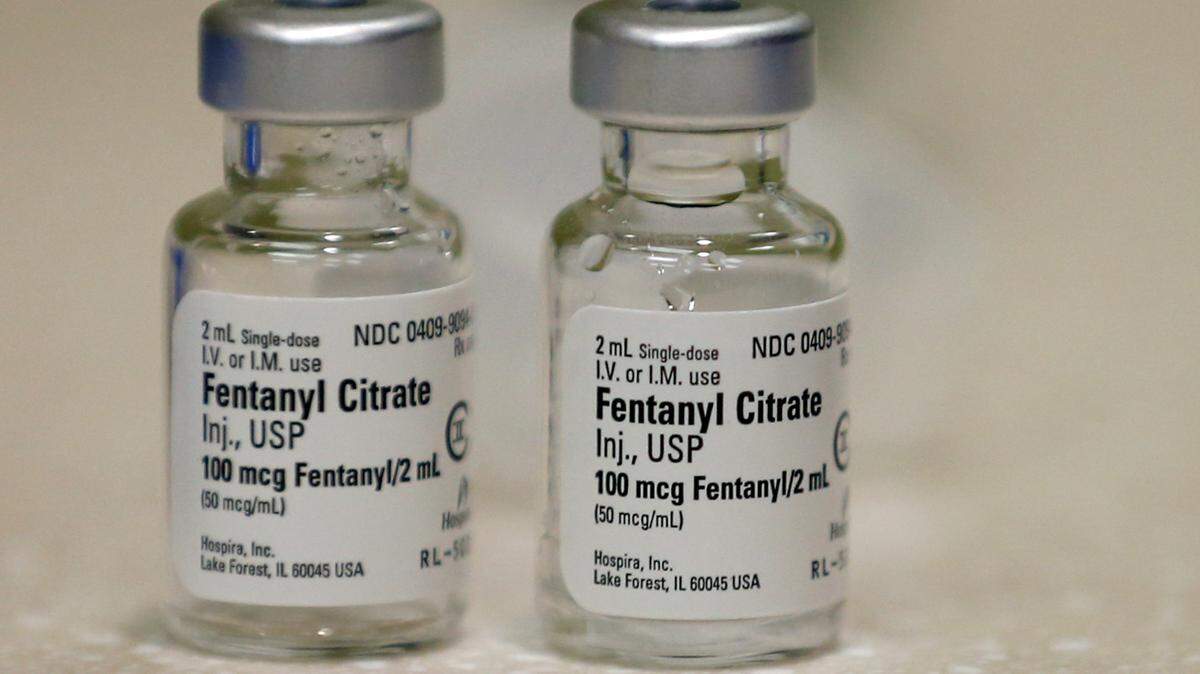 Small vials of legally manufactured and distributed fentanyl are shown in this file photo.
