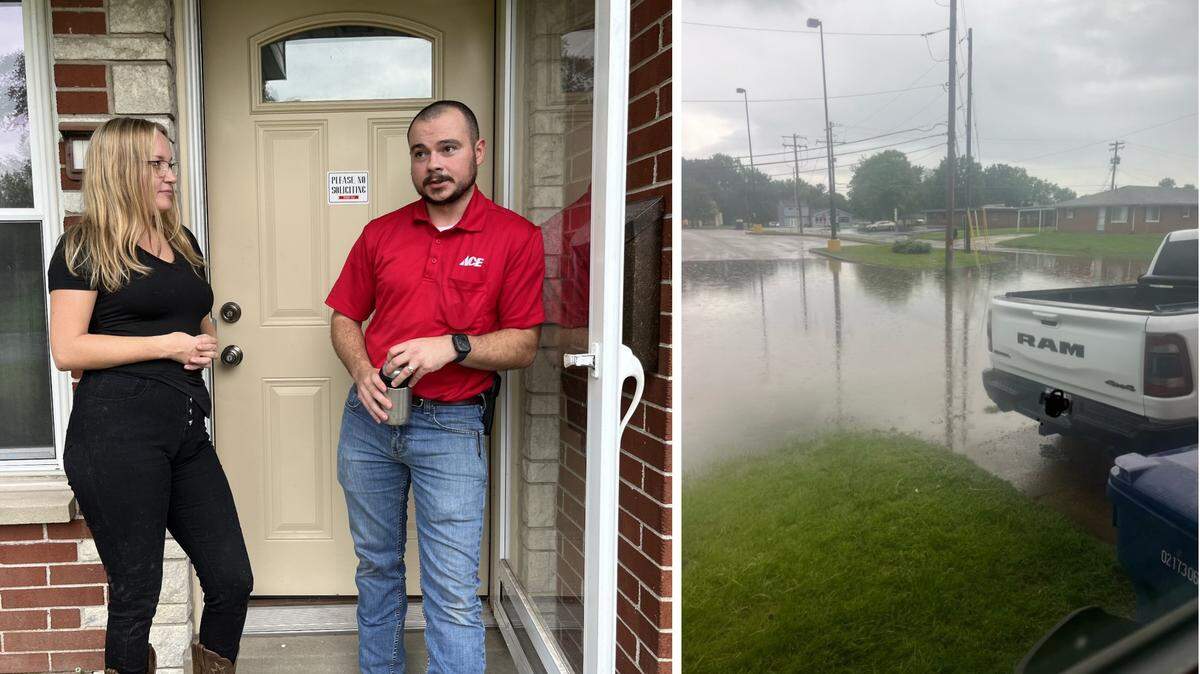 Matt and Carolina Paul have been dealing with mine subsidence at their home on Chaucer Drive in Belleville for a year. That includes flooding that sometimes forces them to park vehicles sideways in their driveway.