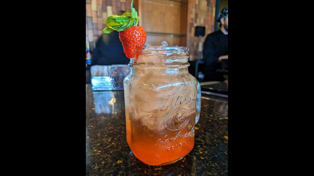 This strawberry basil mocktail is the non-alcoholic version of a Moscow mule offered at Marco’s Express in Swansea.