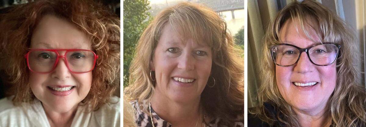 City of Belleville candidates who have endorsed City Clerk Jenny Gain Meyer for mayor include, left to right, Gigi Dowling Urban, who’s running for Ward 2 alderperson; Shelly Schaefer, who’s running for city clerk; and Kathy Kaiser, who’s running for Ward 5 alderperson.