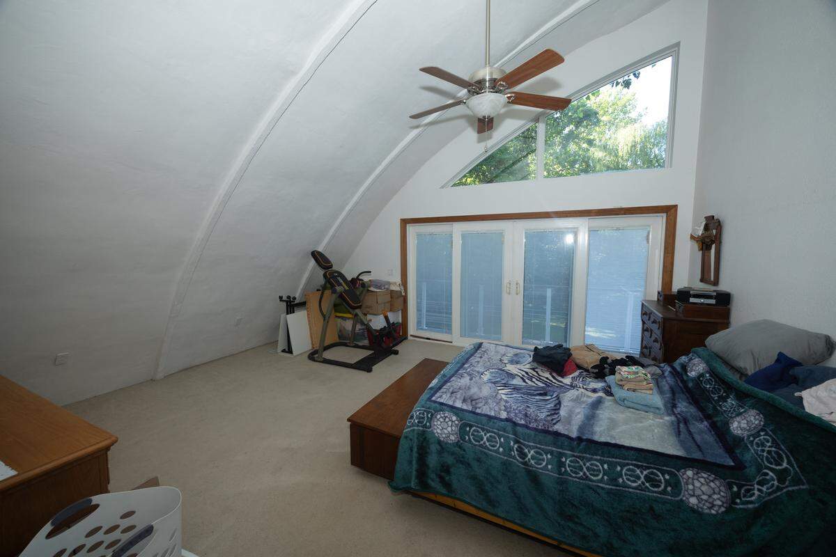 The rooms at 21 Charles Dr. all have a bit of a slope to them, a result of the uniquely domed shape of the house.
