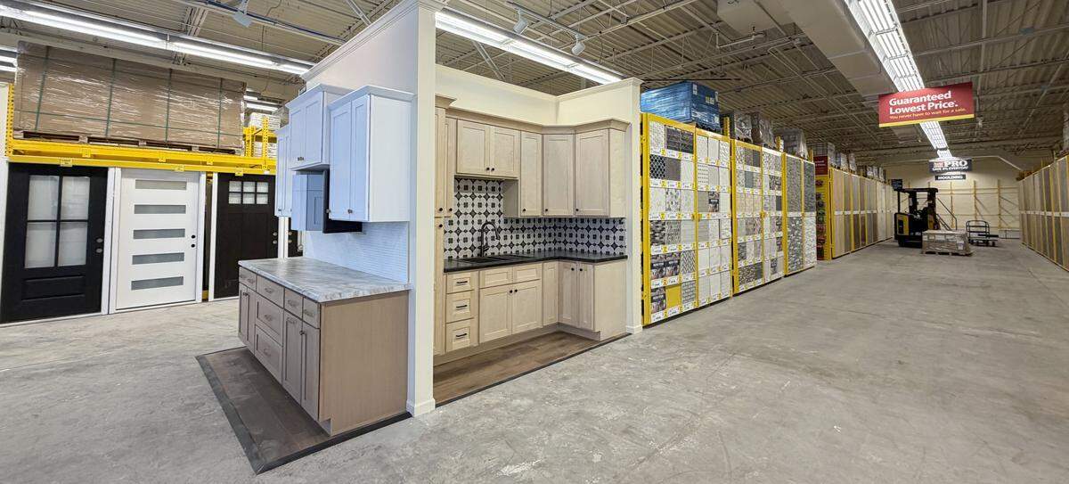 Doors, cabinets and tile samples at Home Outlet in Fairview Heights