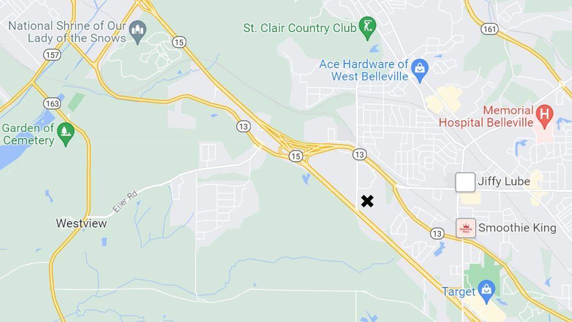 An X marks an area near the intersection of Illinois 15 and South 74th Street in Belleville, where a Pennsylvania-based partnership is building senior housing under the name Trolley Circle.