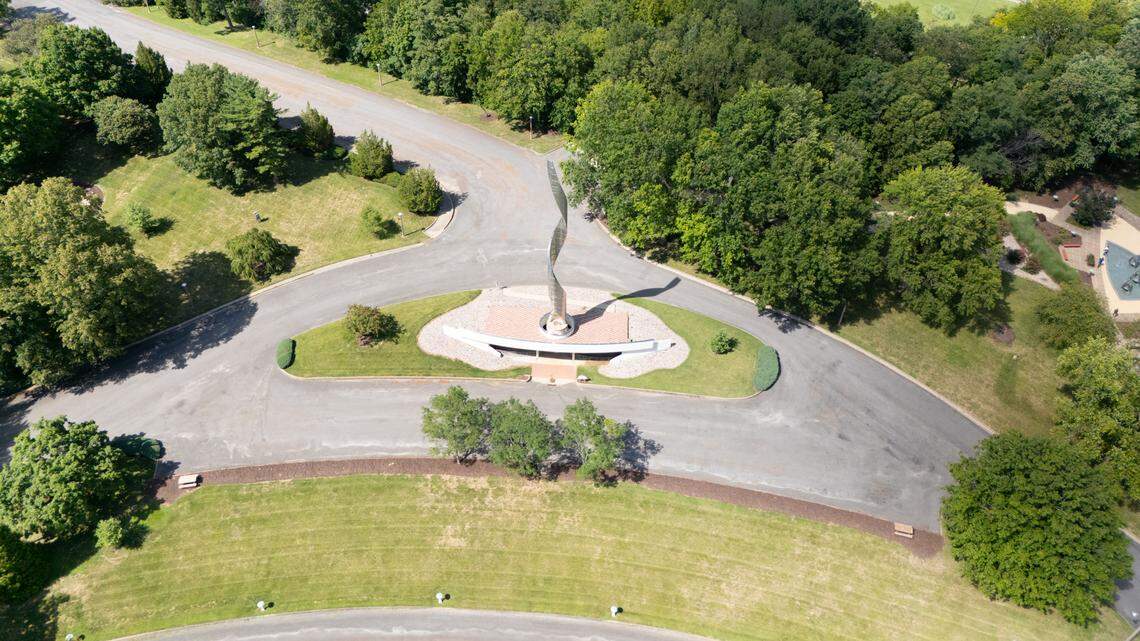 The Millennium Spire Our Lady of the Snows Shrine in Beleville, Ill. on July 5, 2024.