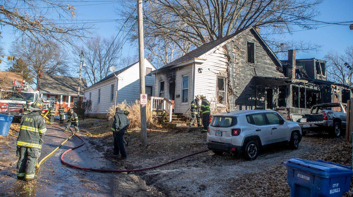 Fire destroyed a historic home at 605 Rodenmeyer St. near downtown Belleville on Jan. 11. Kirsten Tompkins died, but her toddler son was rescued and two of her friends escaped.