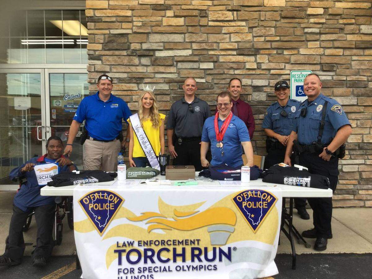 O’Fallon Police Department efforts to raise funds for the Special Olympics Law Enforcement Torch Fun, with 2019 Miss O’Fallon Hannah Bennion. For the city-wide efforts supporting the Special Olympics, O’Fallon was among four Governor’s Hometown Awards finalists. O’Fallon ultimately brought home the Governor’s Cup after winning over the Governor’s Hometown Awards judges with their presentation. The traveling trophy was awarded at the Illinois State Fair in Springfield on Thursday, Aug. 18.