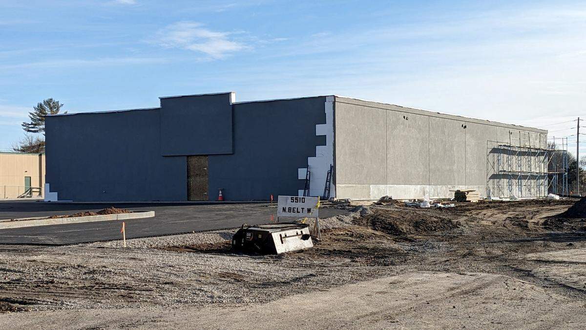 Construction continues for a new plasma donation center at 5510 North Belt West in Belleville.