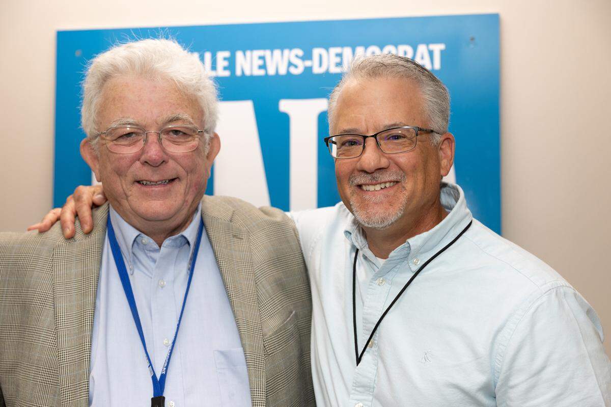 BND editor and General Manager Jeffry Couch (left) and incoming top editor Todd Eschman. Couch is retiring Aug. 23. Eschman is his successor.