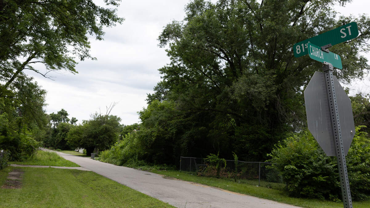 At the corner of 81st Street and Church Lane in East St. Louis, where a body was found on the morning of June 16.