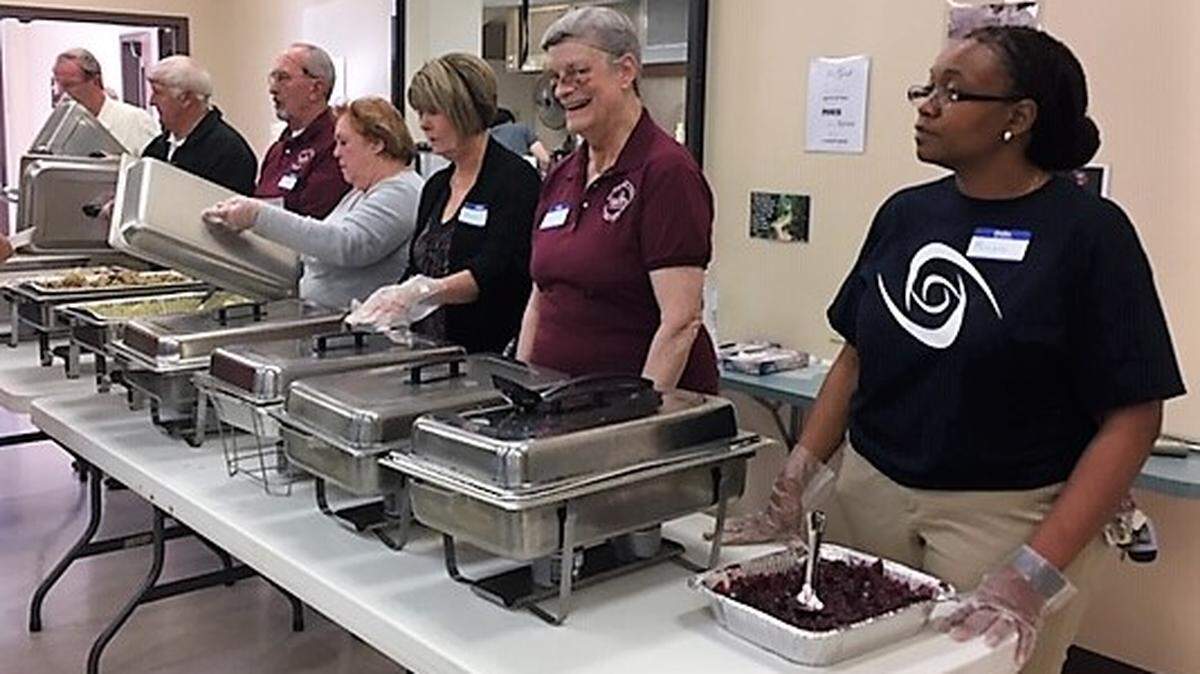 More than 90 volunteers turned up at Faith Lutheran Church in O’Fallon to help serve holiday meals.