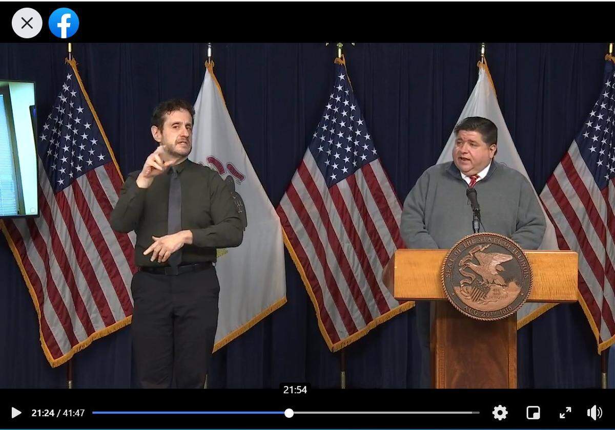Illinois Gov. J.B. Pritzker announces statewide Tier 3 mitigations at his daily news briefing on Monday via Facebook to deal with a COVID-19 surge.