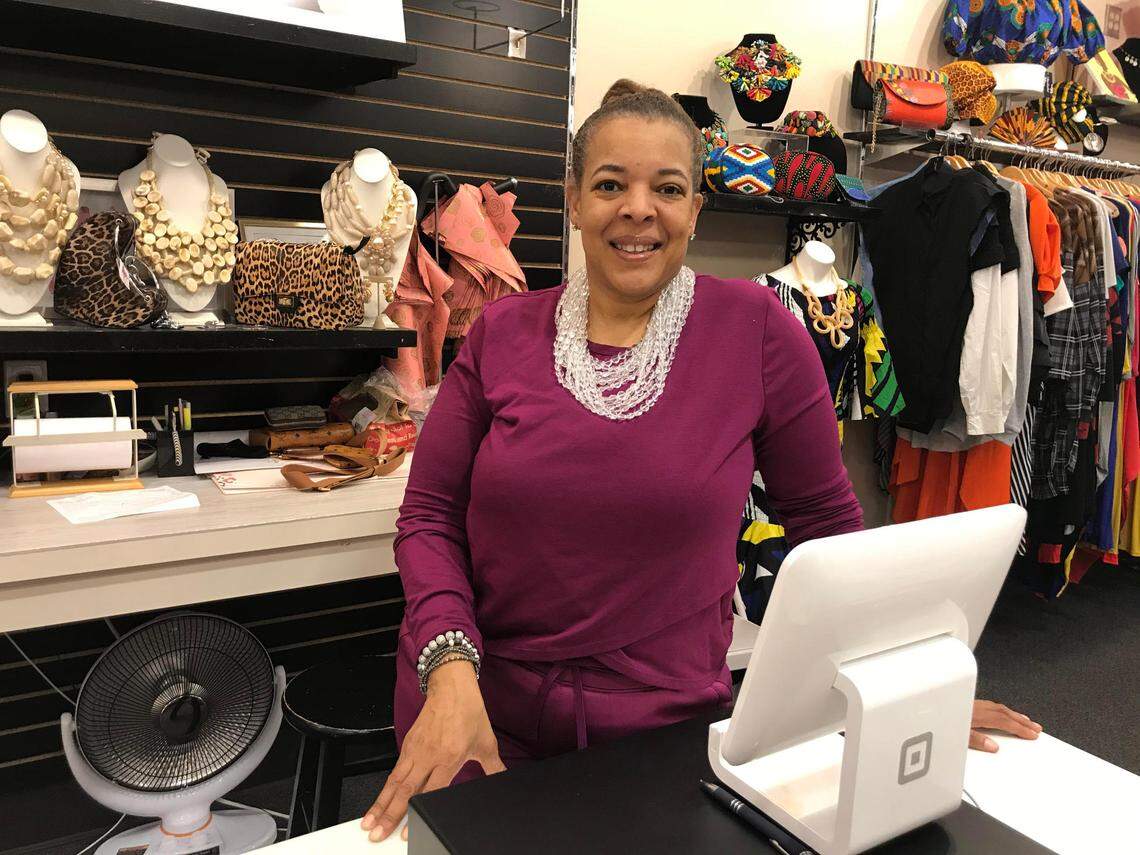 Andrea Hunt is the owner of All Things Girly, a shop at St. Clair Square that sells women’s jewelry, accessories, purses and clothing, including fraternity, sorority and Afrocentric items.