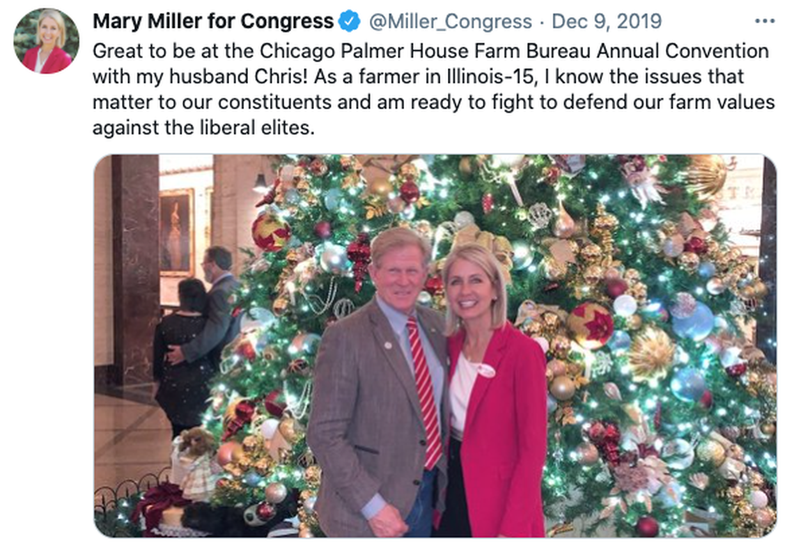 The Millers pose at a farm bureau annual convention.