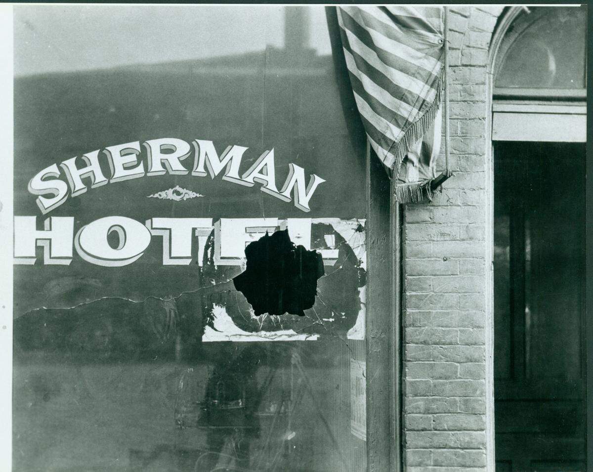 The Sherman Hotel in Rock Island was the site of an ambush of John Looney by a rival gang. His son, Connor, 21, died as a result of the shootout.