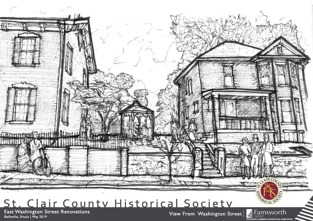 Artist’s rendering of the St. Clair County Historical Society’s Daphne Sumner History Discovery Center to be established next door to their current headquarters on East Washington Street in Belleville.