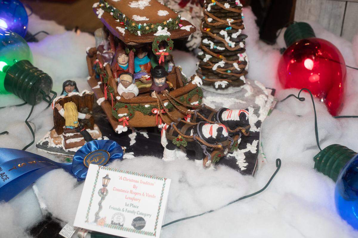 Gingerbread house by Constance Rogers and Vanda Loughary, located at Blanquart’s Rusty Gem Vintage Market, 26 E. Main St.