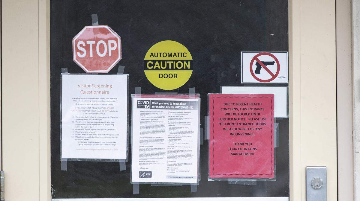 During the coronavirus pandemic, nursing homes like this one in Belleville locked their doors to visitors and screened employees for possible symptoms of COVID-19 before they could enter in an effort to prevent the virus from spreading to residents.