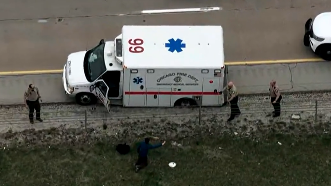 A man was arrested after Illinois State Police say he stole an ambulance from outside a Chicago fire station.