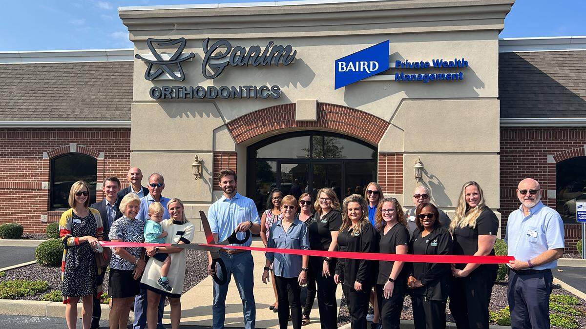 Ganim Orthodontics in Shiloh celebrated a ribbon cutting event Friday, Sept. 29, with the O’Fallon-Shiloh Chamber of Commerce. Pictured cutting the ribbon is Dr. Bryan Ganim.