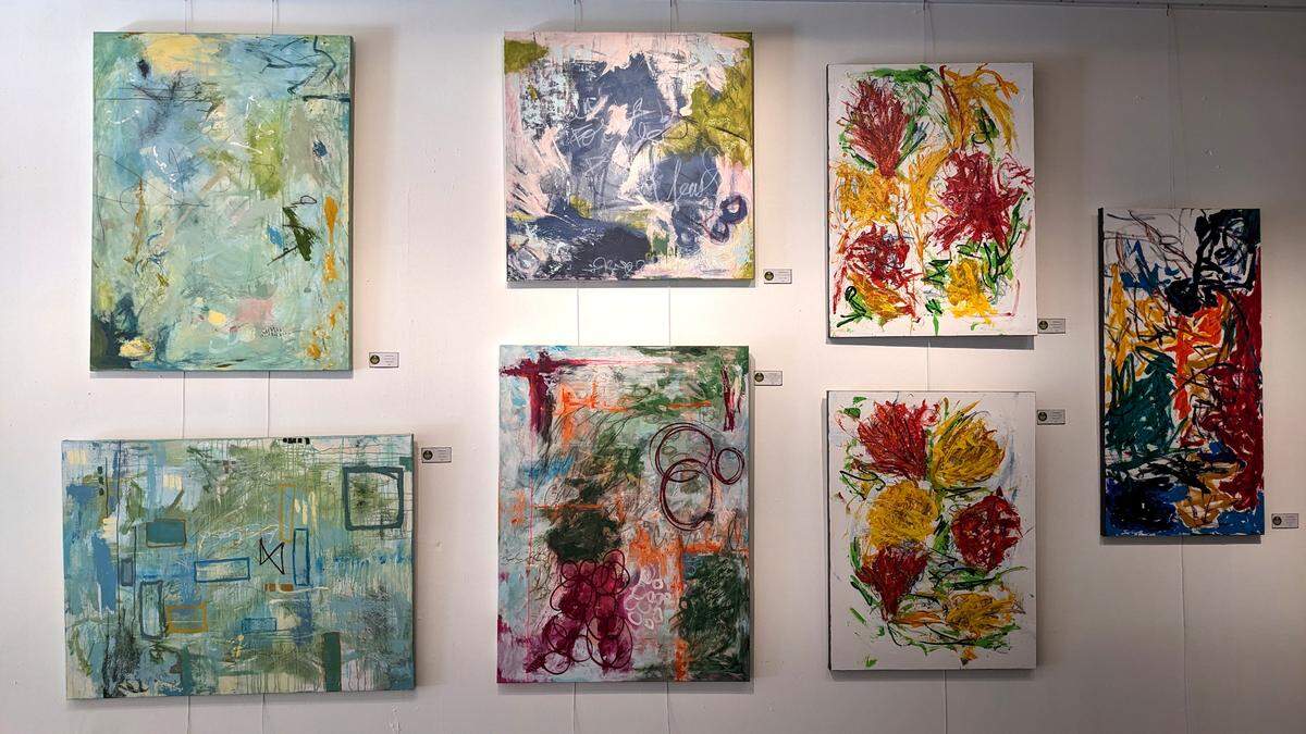 A display of paintings by artist Christine Lampe