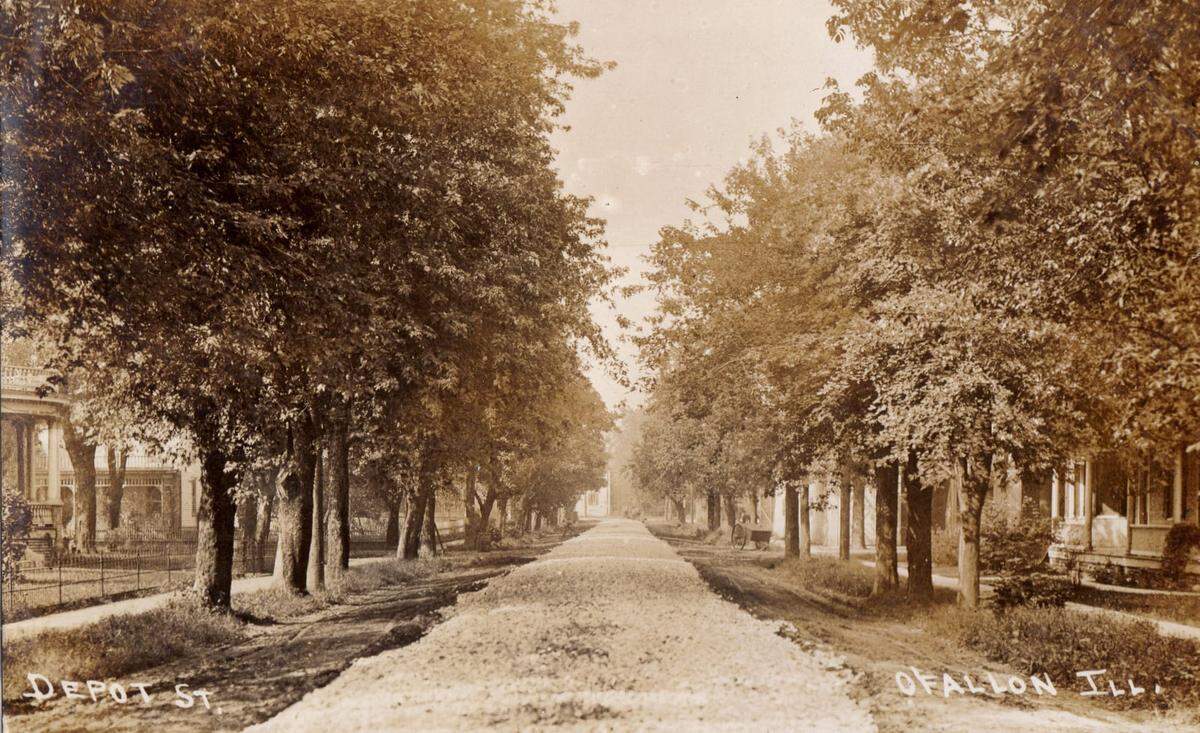 Pictured O’Fallon’s first “paved” road, South Lincoln Avenue in 1910 — as it appeared after being covered with rock for the first time from the railroad to what was then the city limits, 2,588 square feet to the south. Back then, South Lincoln was known as Depot Street. Dr. Herman T. Bechtold’s home is on the far left and today is the Schildknecht Funeral Home. Honoring O’Fallon’s history while spotlighting the present is what the first annual Founders’ Day will celebrate on Saturday, May 14, organizers say.