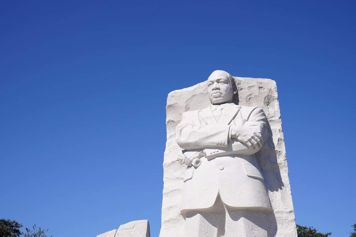 The Martin Luther King, Jr. Memorial is seen before an event marking the 10th anniversary of the dedication of memorial in Washington, Thursday, Oct. 21, 2021. (AP Photo/Susan Walsh)