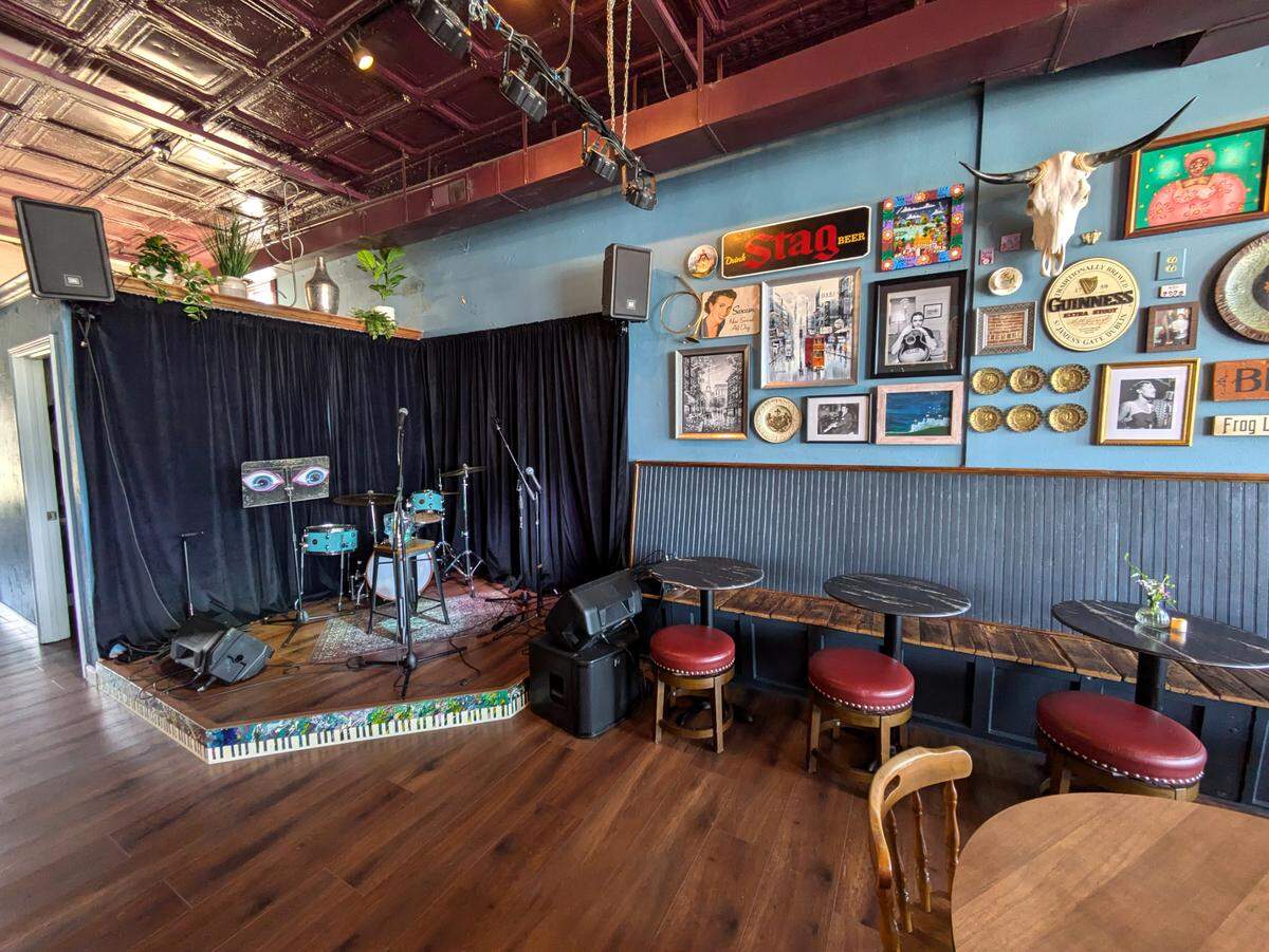 The small stage at The Upright helps create an intimate vibe between musicians and customers.