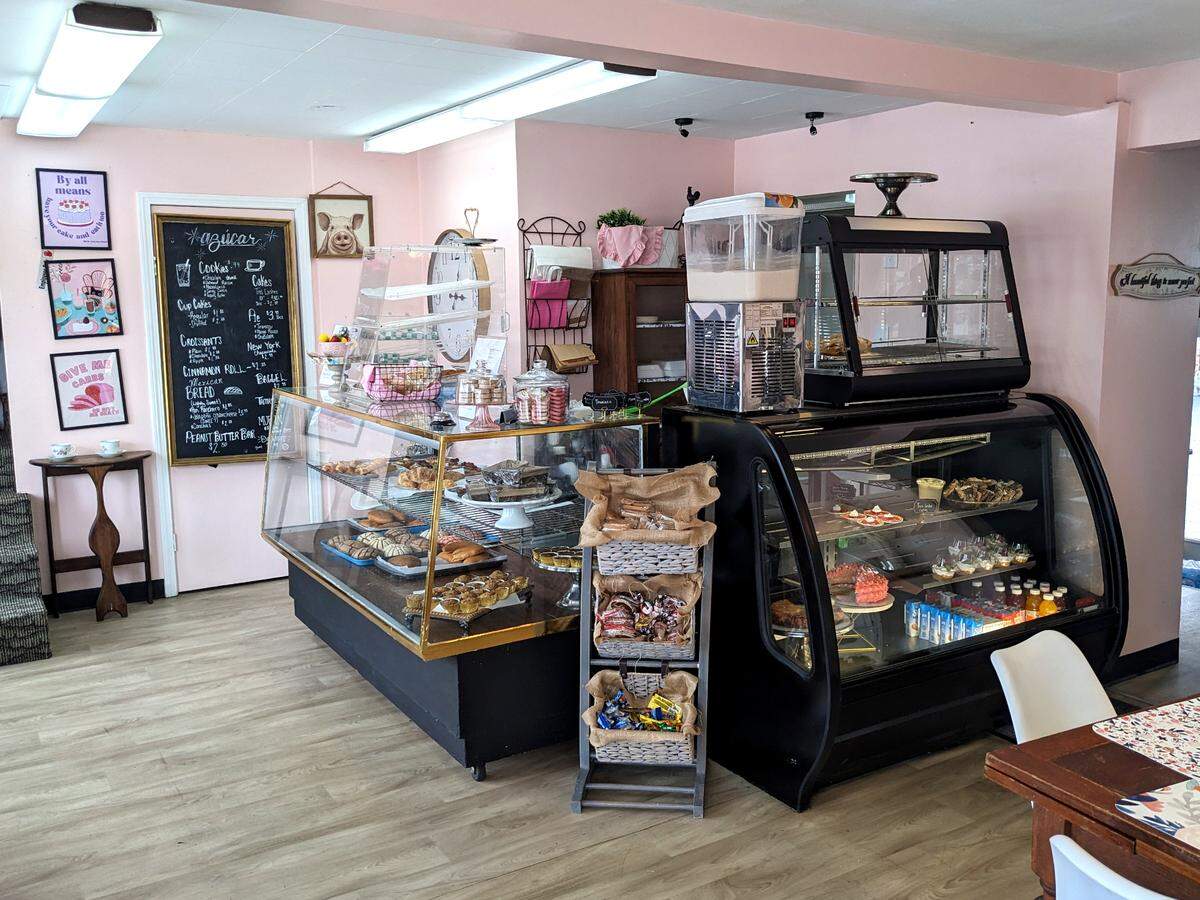 View of the counter area at Azúcar, Old City Bakery in Collinsville