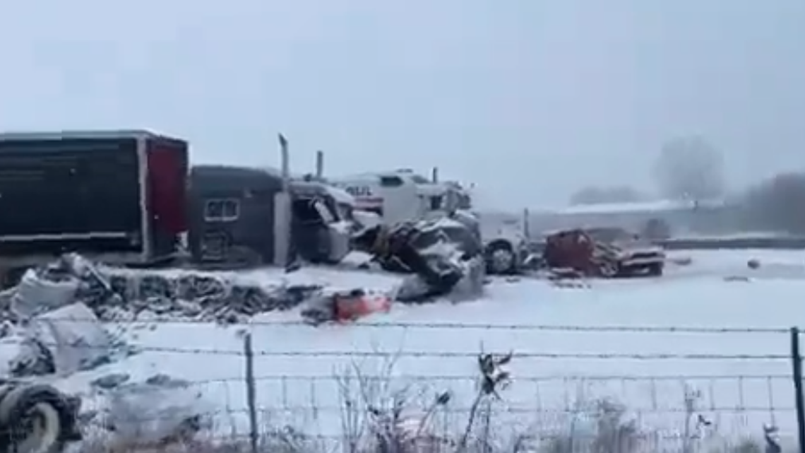 More than 100 vehicles were involved in a pileup on Interstate 39 in Illinois, officials say.