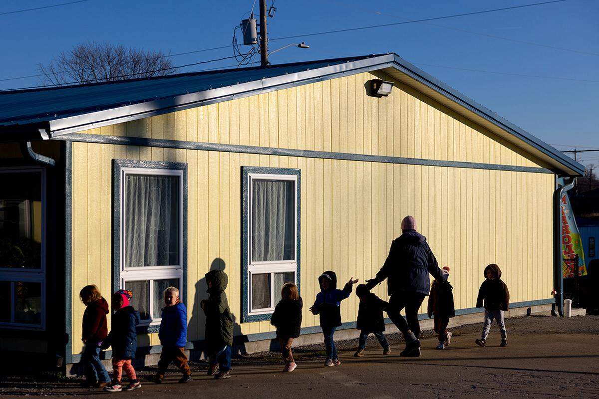 The motel in December 2024, after the Castners turned it into a child care center.