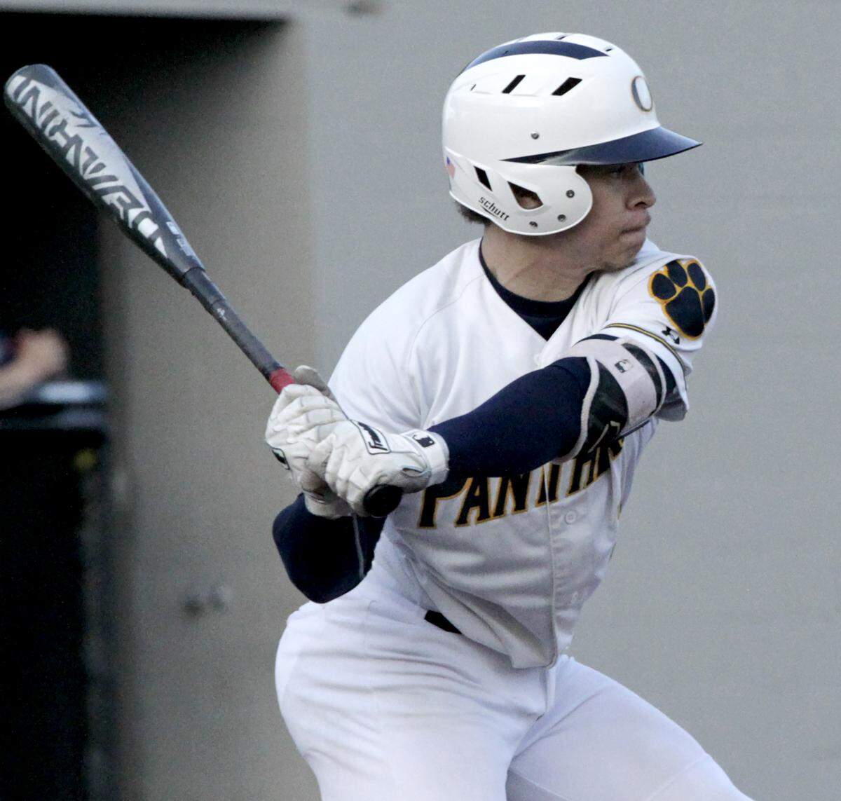 O’Fallon’s Josh Gibson bats in a game against Edwardsville on April 17.