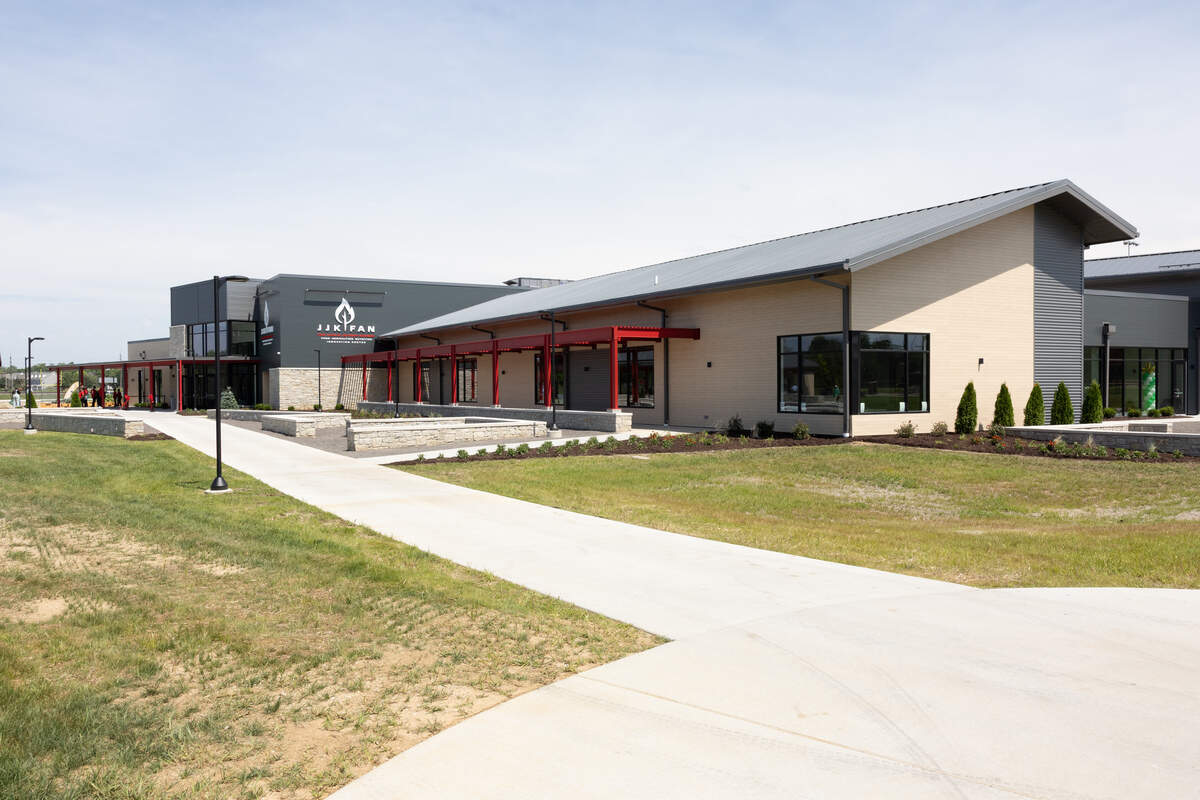 Outside the new Jackie Joyner-Kersee Food, Agriculture, and Nutrition Innovation Center in East St. Louis.